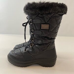 Olang Women's Alpin ice grip long Black Winter Boots lace up spike size 7.5 warm